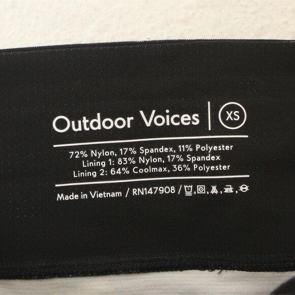 OUTDOOR VOICES TechSweat 3/4 Crop Leggings Size XS Polka Dot Print Black B27 - Picture 6 of 6